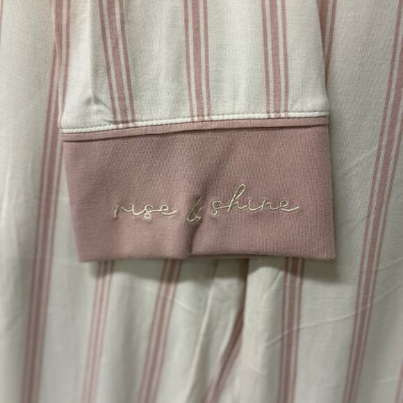 Soma Cool Nights Pajama Set Sparkling Stripe Pink Size Medium NEW w/ Blemish - Picture 4 of 11